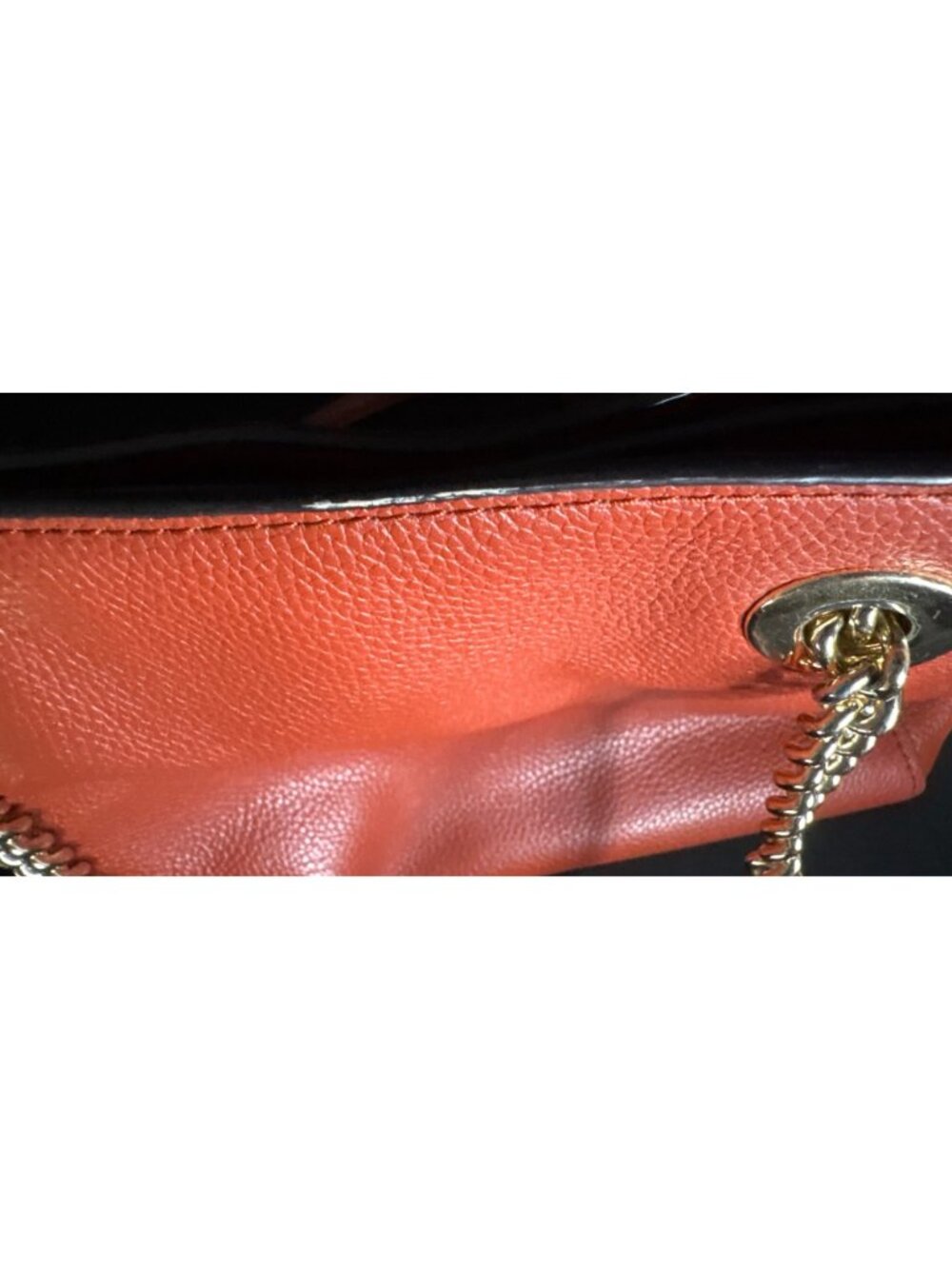 Coach NY 57107 Turnlock Gold Chain Pebbled Leather Tote 27 Bag Shoulder Bag - Picture 11 of 16